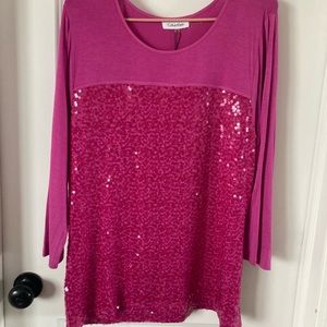 Calvin Kline pink sparkly top